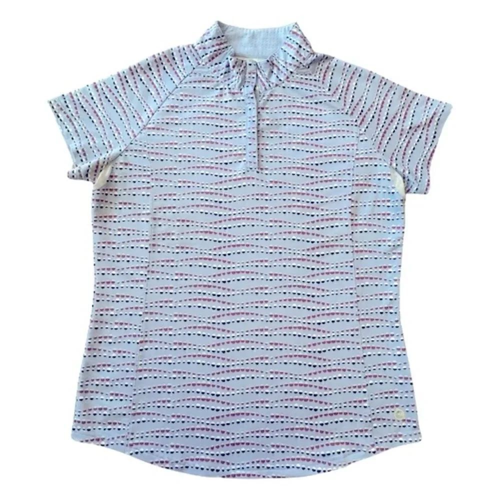 Bette & Court Button Front Golf Raglan Sleeve Polo Size Medium